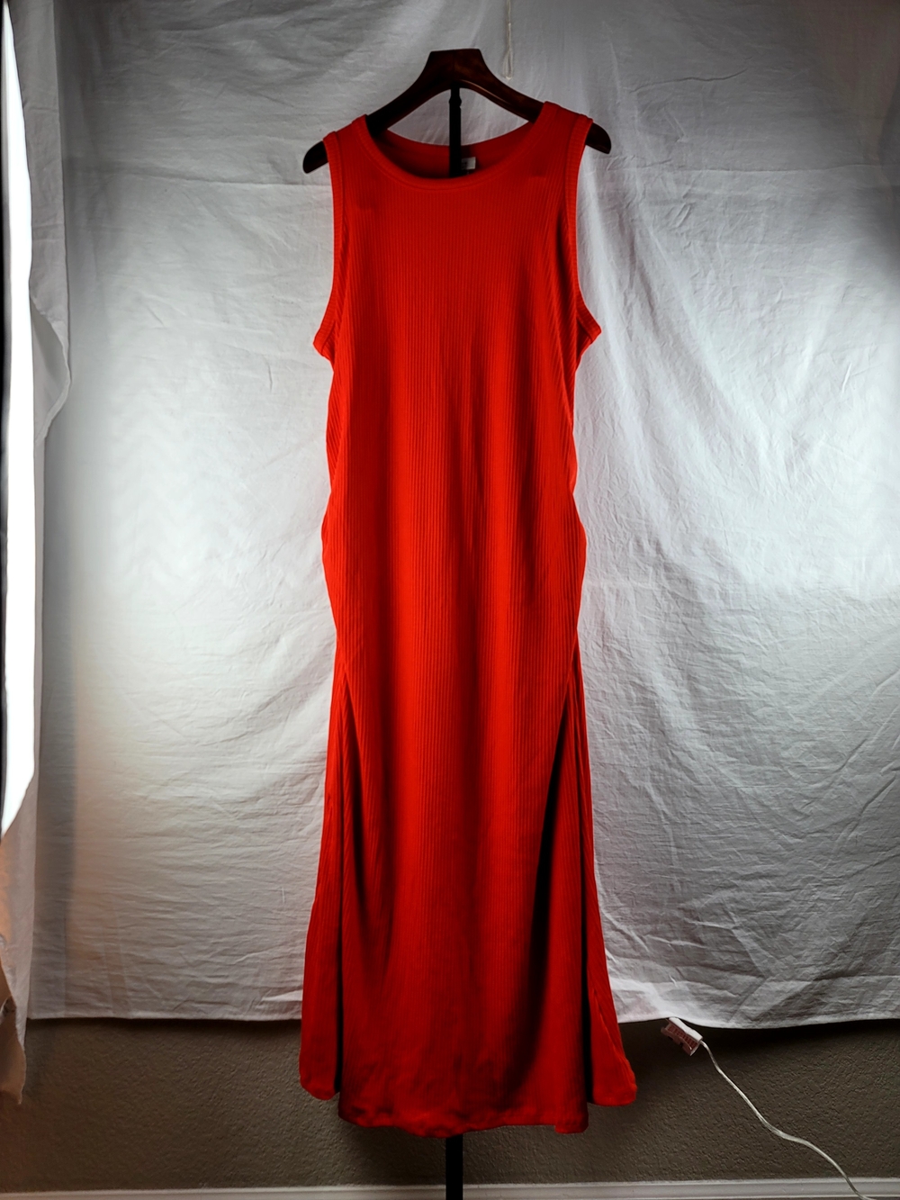 NWT A New Day Red Ribbed Tank Maxi Dress Plus Size 1X